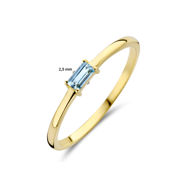 ring with birthstone topaz December 14K yellow gold