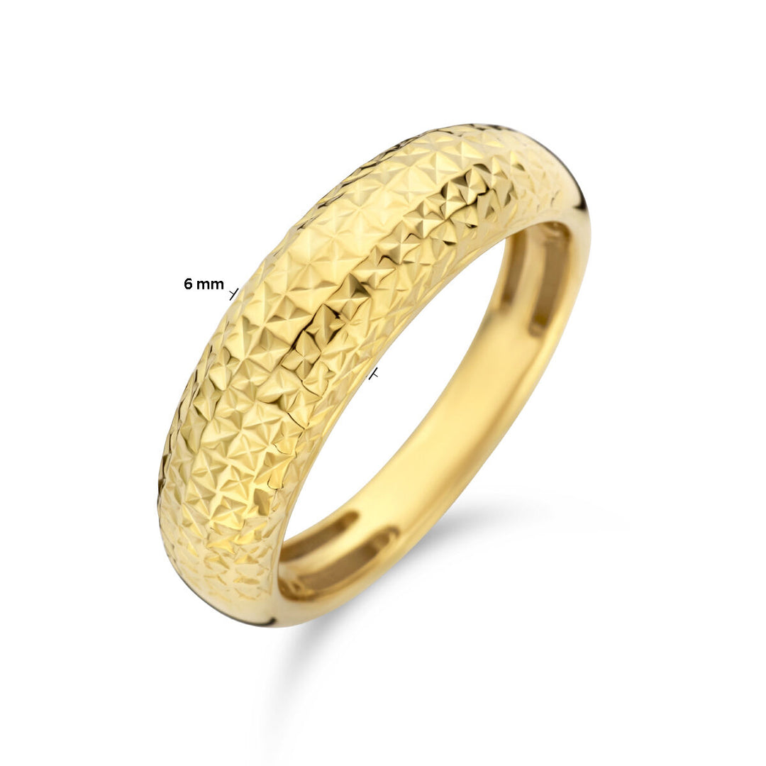 ring diamond-plated 14K yellow gold