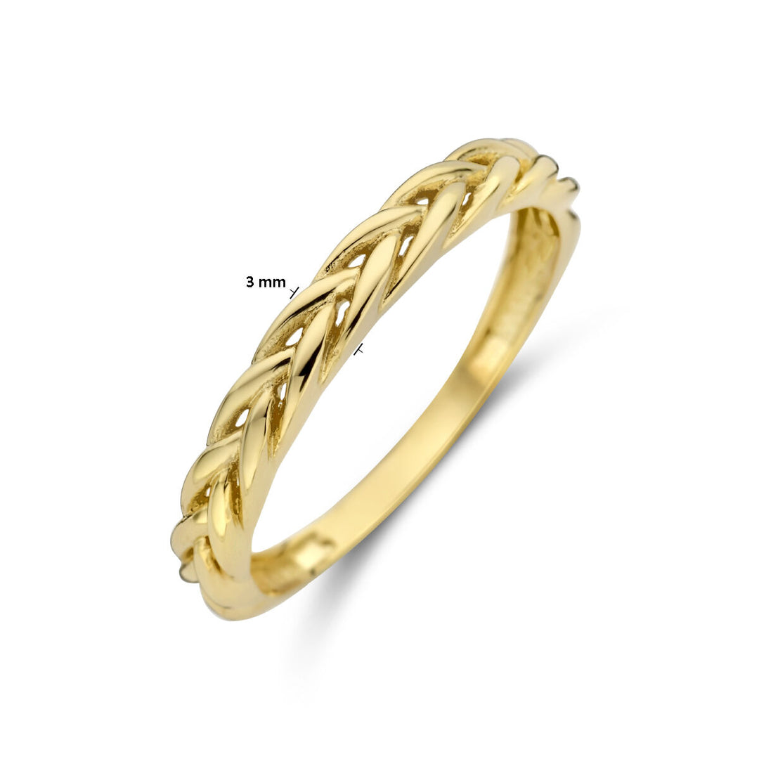 Ring geflochten aus 14K Gelbgold