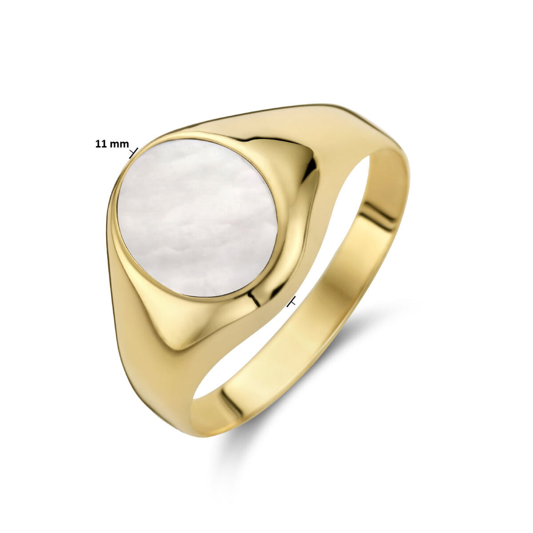 signet ring mother of pearl 14K yellow gold