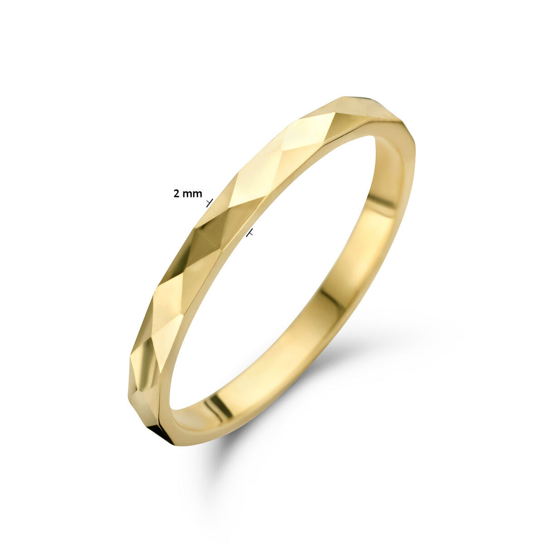 ring diamond-plated 14K yellow gold