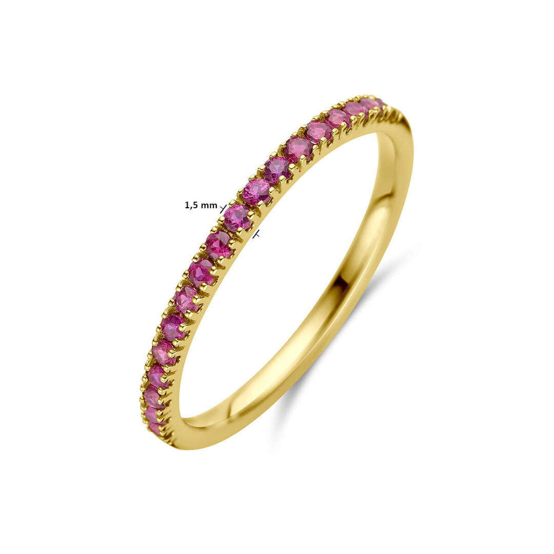 ring with birthstone ruby ​​July 14K yellow gold