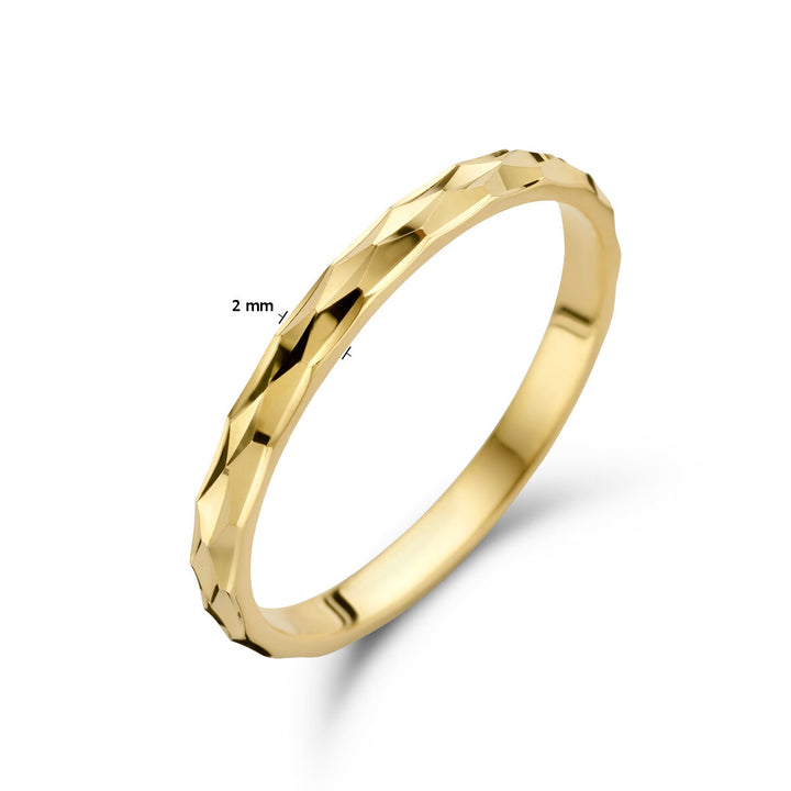 ring diamond-plated 14K yellow gold