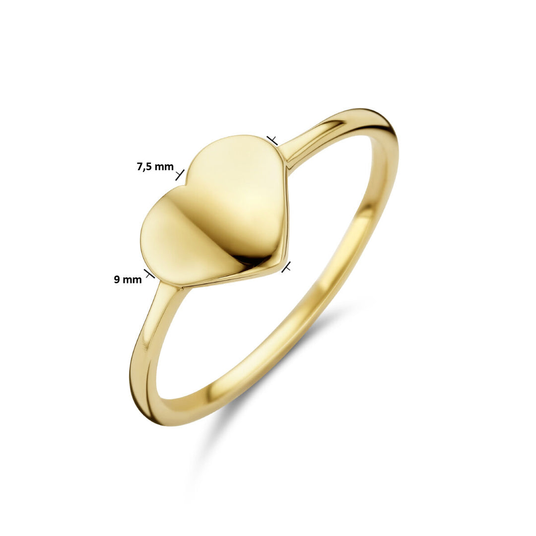 ring heart 14K yellow gold