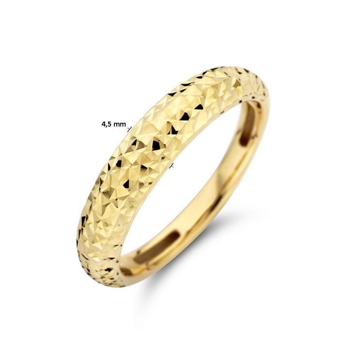 ring diamond-plated 14K yellow gold