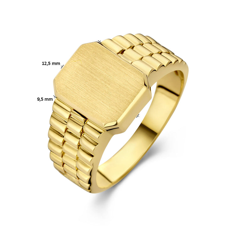 Gravurring mattiert 14K Gelbgold