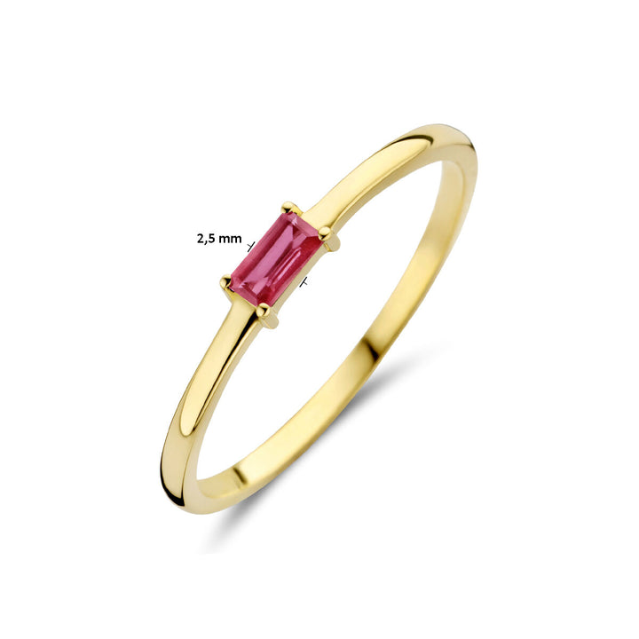 ring with birthstone ruby ​​July 14K yellow gold