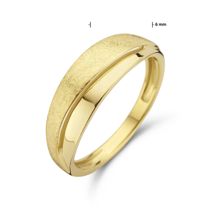 Ring poliert/matt 14K Gelbgold