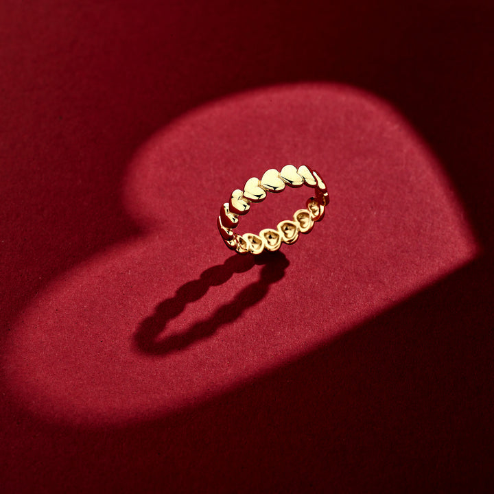 ring hearts 14K yellow gold