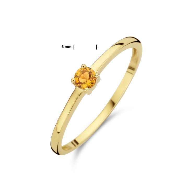 Ring mit Geburtsstein Citrin November 14K Gelbgold