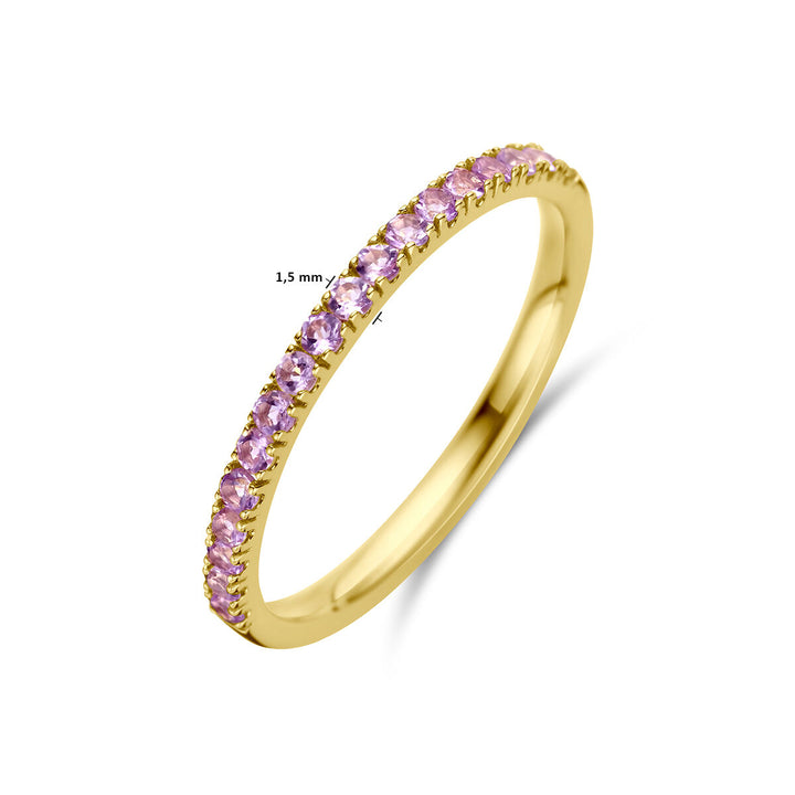 ring with birthstone light amethyst June 14K yellow gold