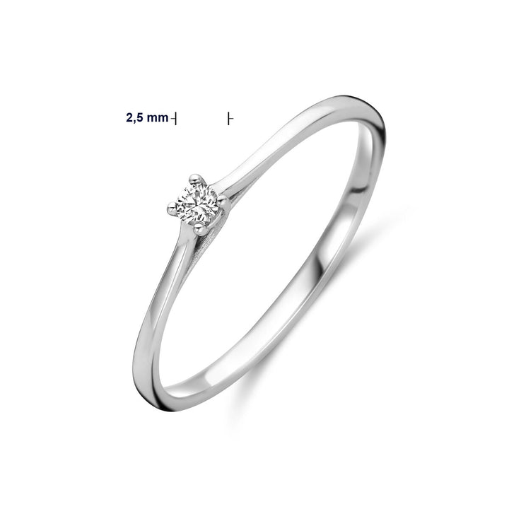 engagement ring diamond 0.05ct h si 14K white gold