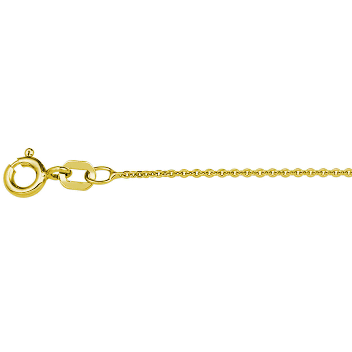 Collier van 3 micron verguld zilver met een platte ankerketting van 1,1 mm en een lengte van 41 + 4 cm.