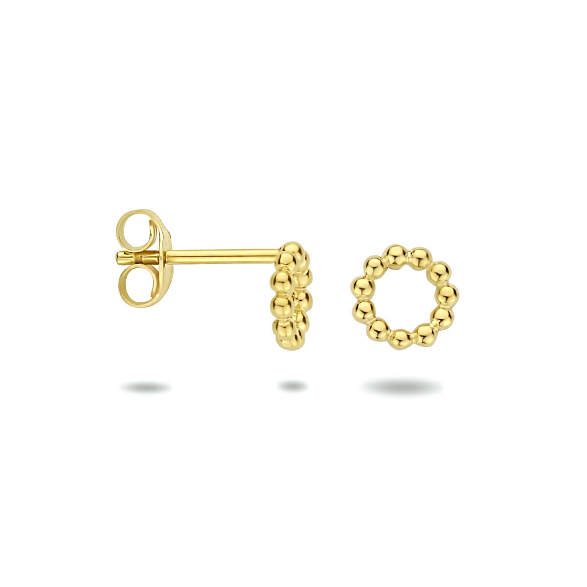 ear studs round 1 micron silver gold plated (yellow)