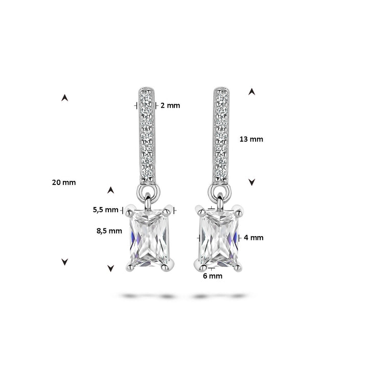 Ohrringe Zirkonia Silber rhodiniert