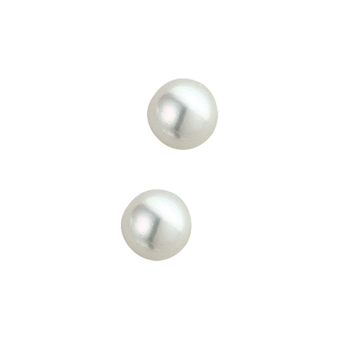 pearl ear studs 14K yellow gold