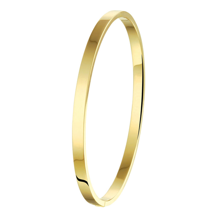 Armreif Scharnier massiv Flachrohr 4,0 mm Zilgold (Gelbgold mit Silberkern)