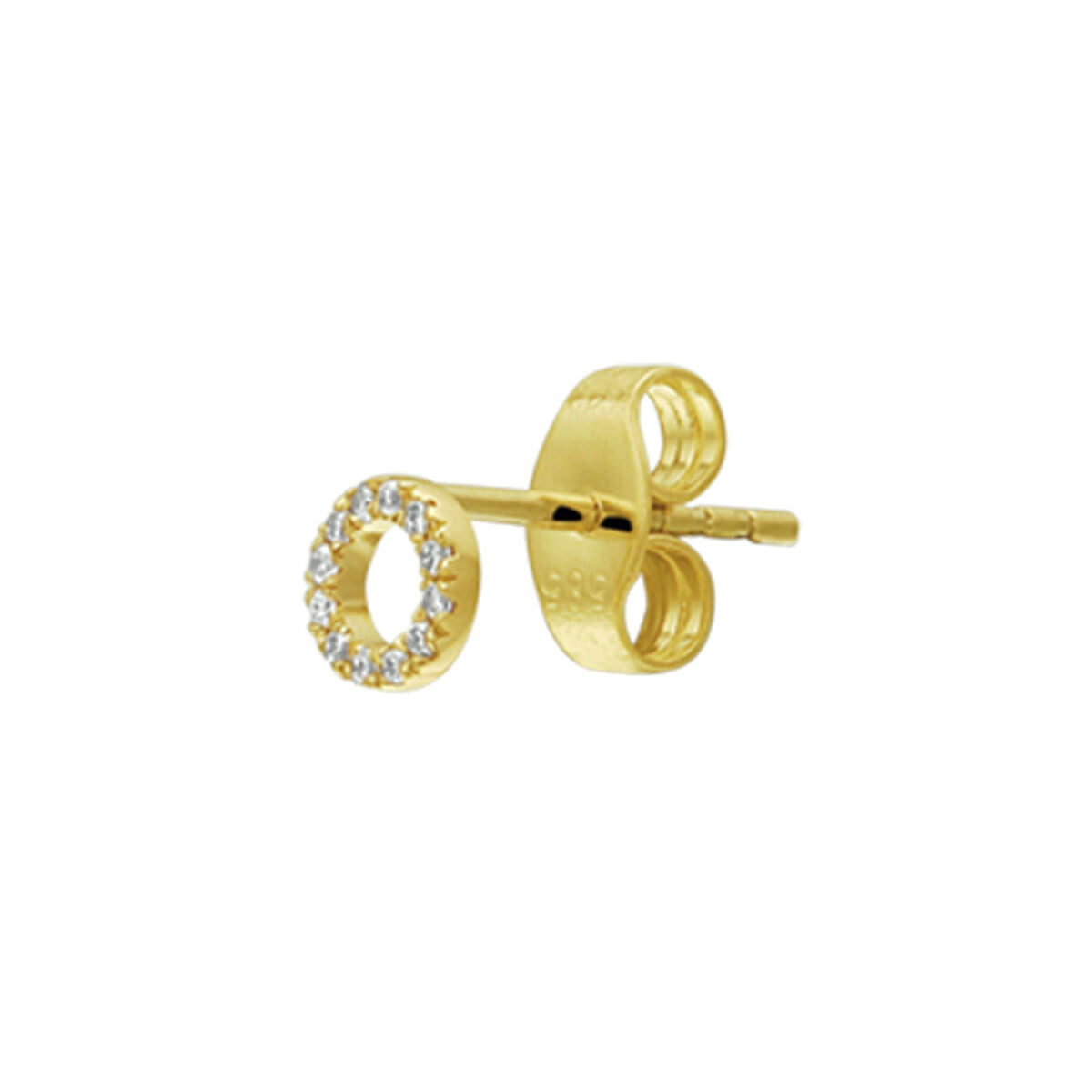 oorknop diamant 0.035ct h p1 per stuk 14K geelgoud