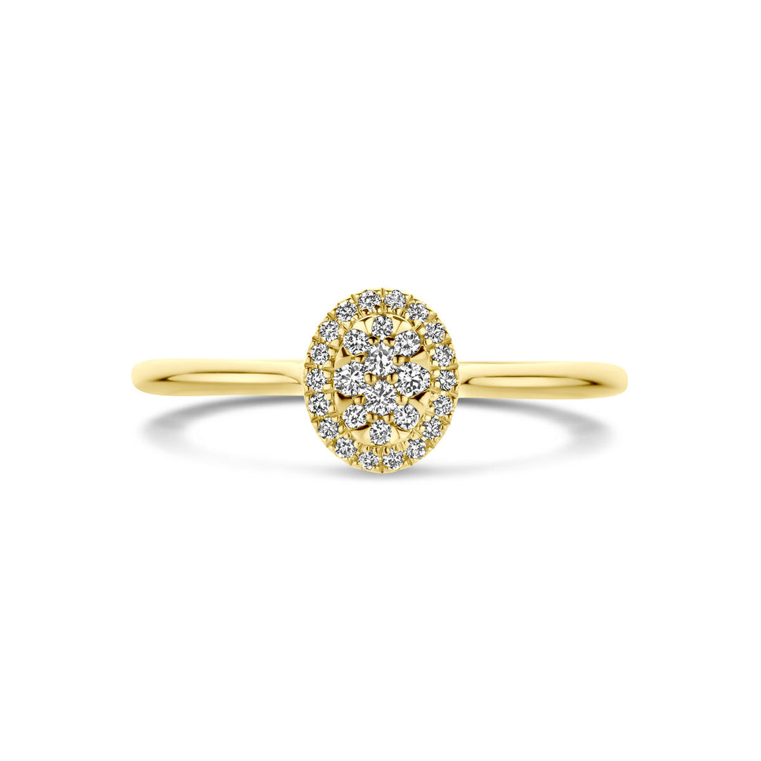 ring diamant 0.13ct h si 14K geelgoud