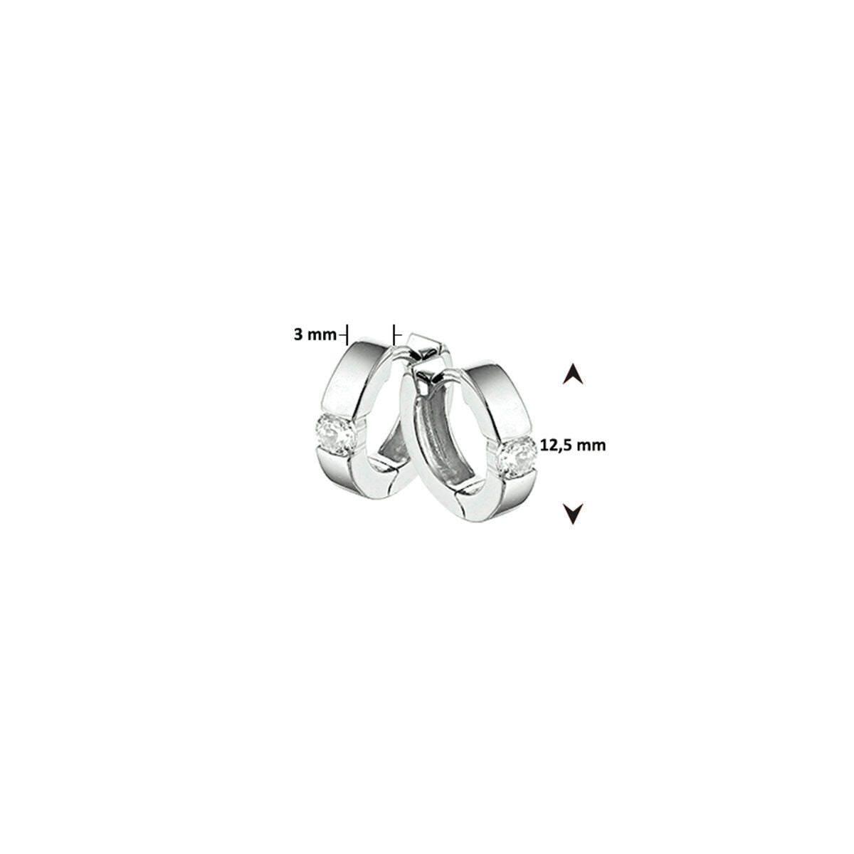 drop earrings zirconia silver rhodium plated