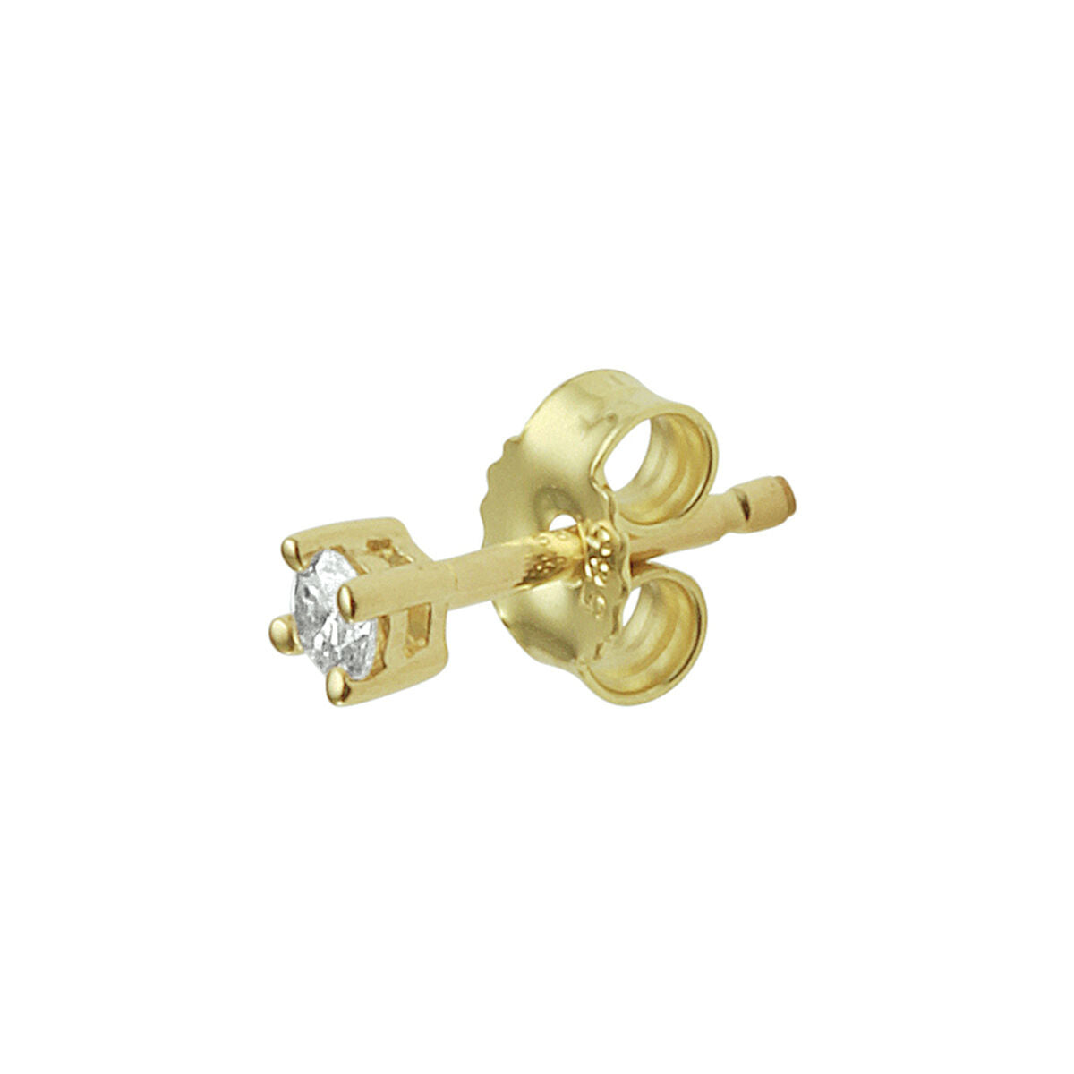 oorknop diamant 0.05ct h si per stuk 14K geelgoud