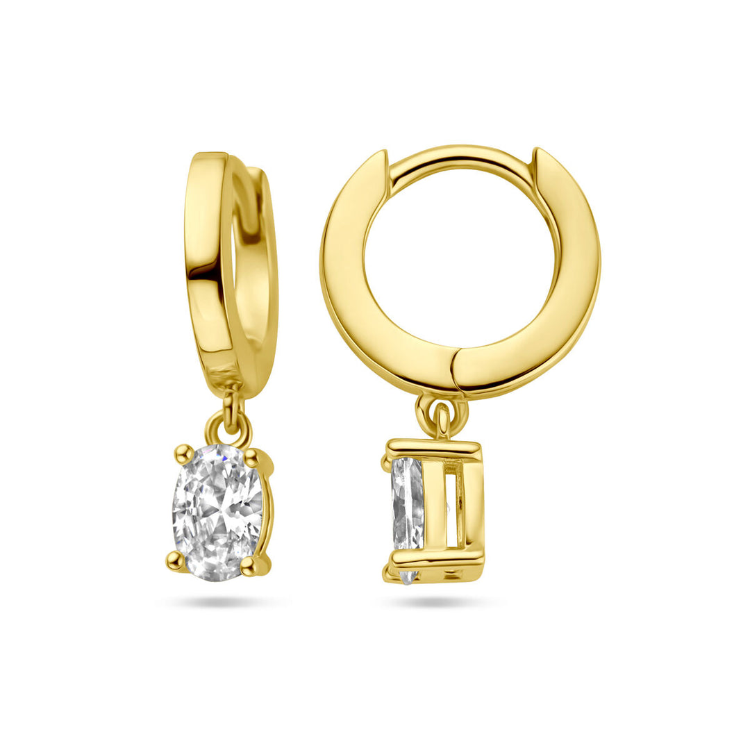 Ohrhänger Zirkonia 1 Mikron Silber vergoldet (gelb)