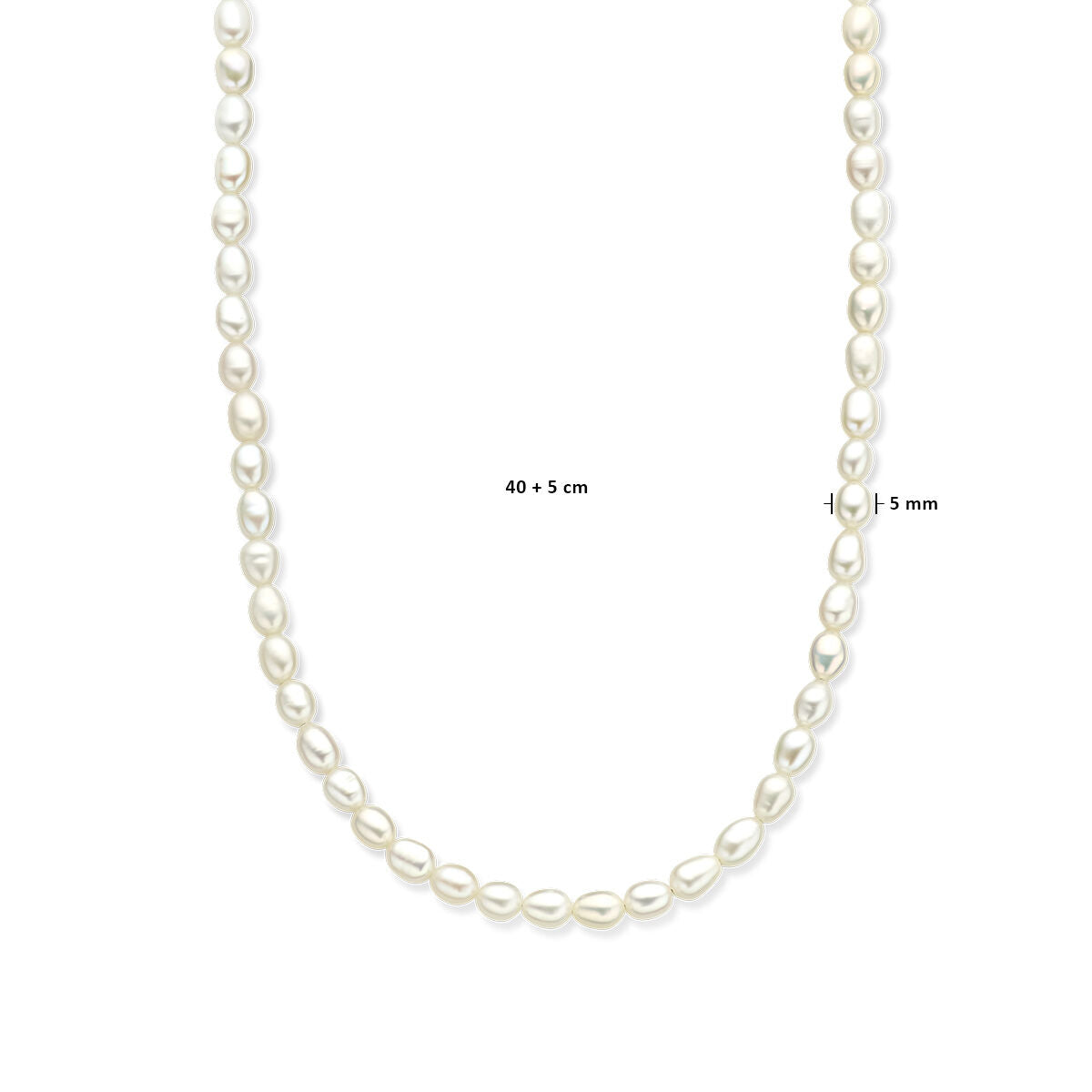 Gold ladies necklace pearls 14K
