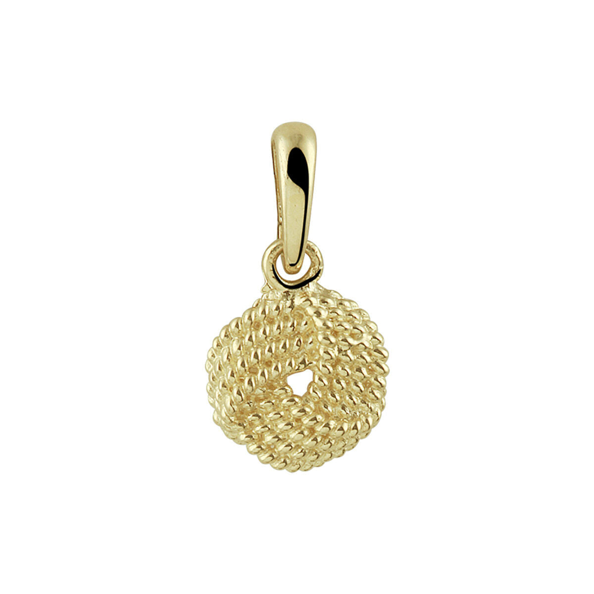 Hanger in 14K geelgoud met een knoopvormige, gevlochten structuur.