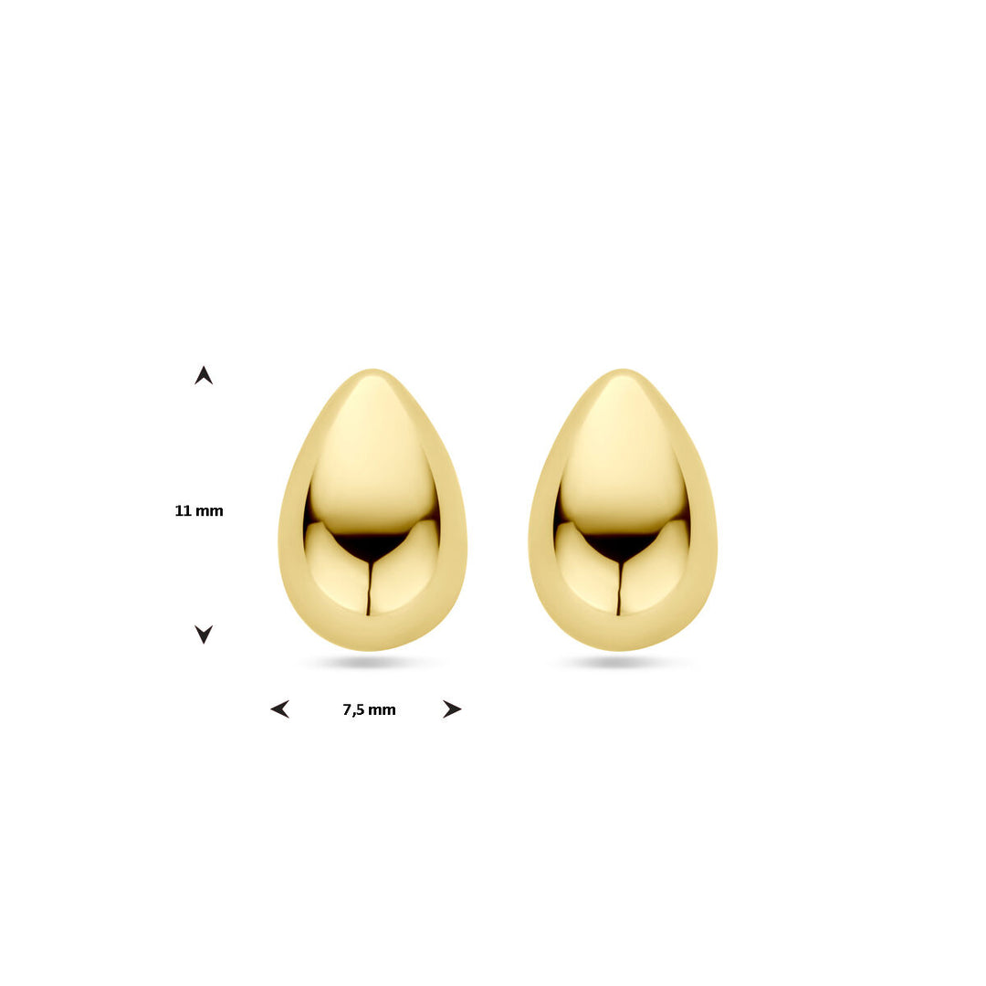 oorknoppen druppel  11 mm 14K geelgoud