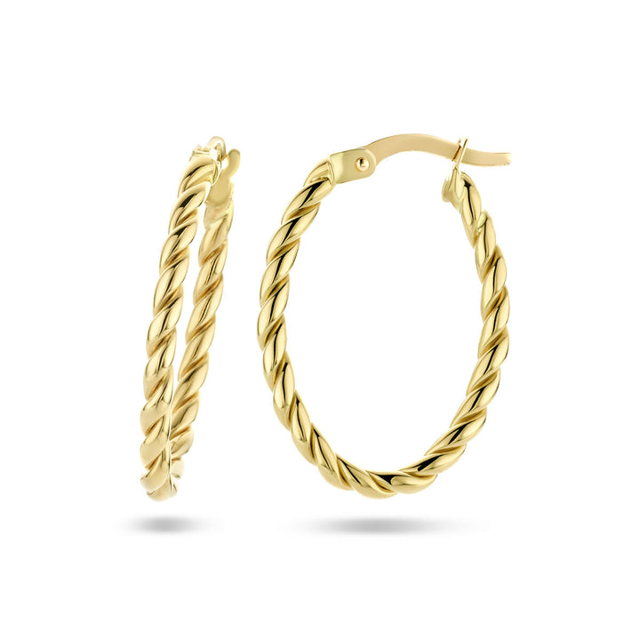 oorringen gedraaid 14K geelgoud