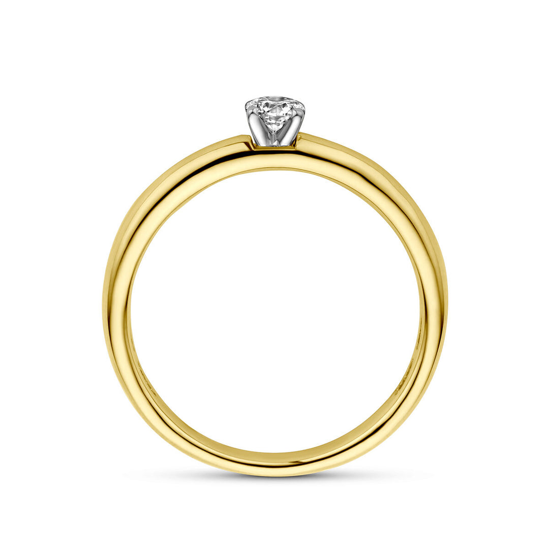 ring diamond 0.15ct h si 14K bicolor gold yellow/white