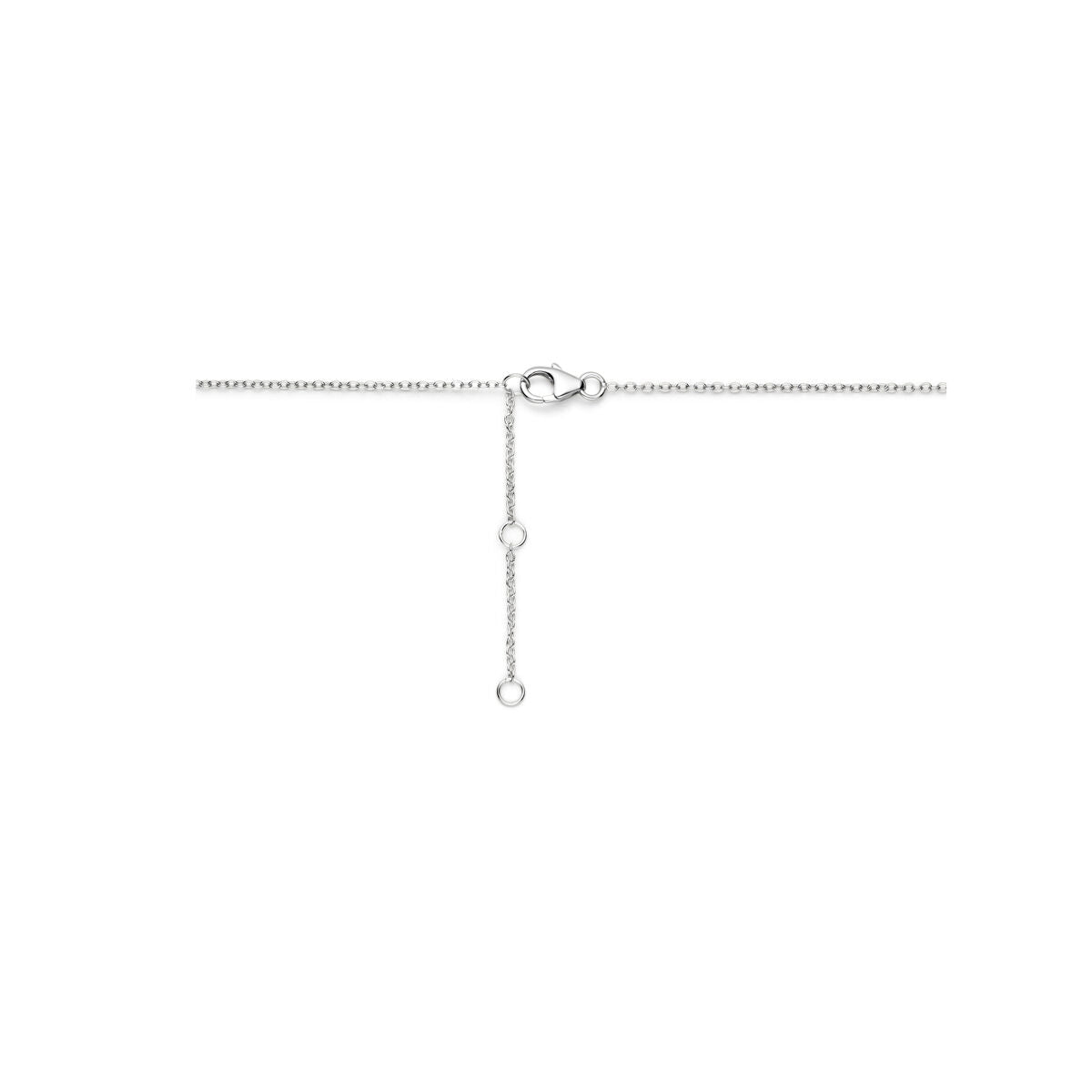 collier love 41 - 43 - 45 cm zilver gerhodineerd