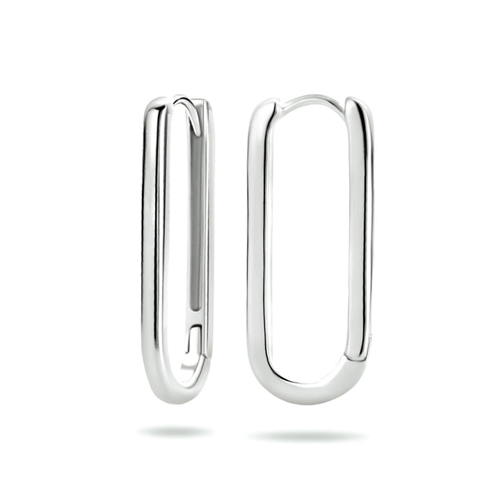 drop earrings paper clip silver rhodium plated