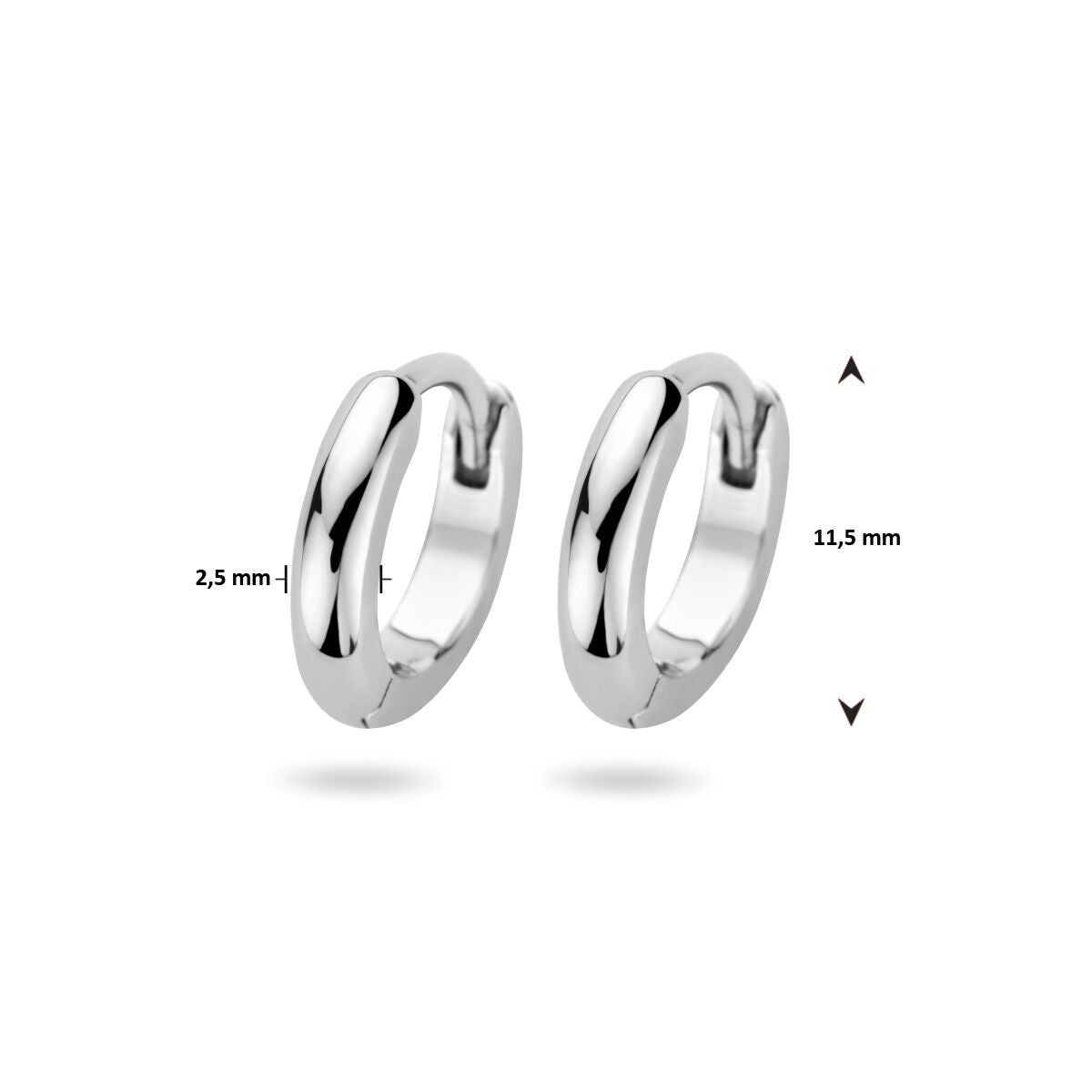 klapoorringen zilver gerhodineerd
