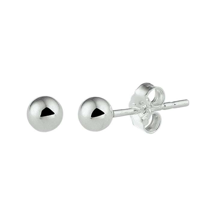 ear studs ball silver white