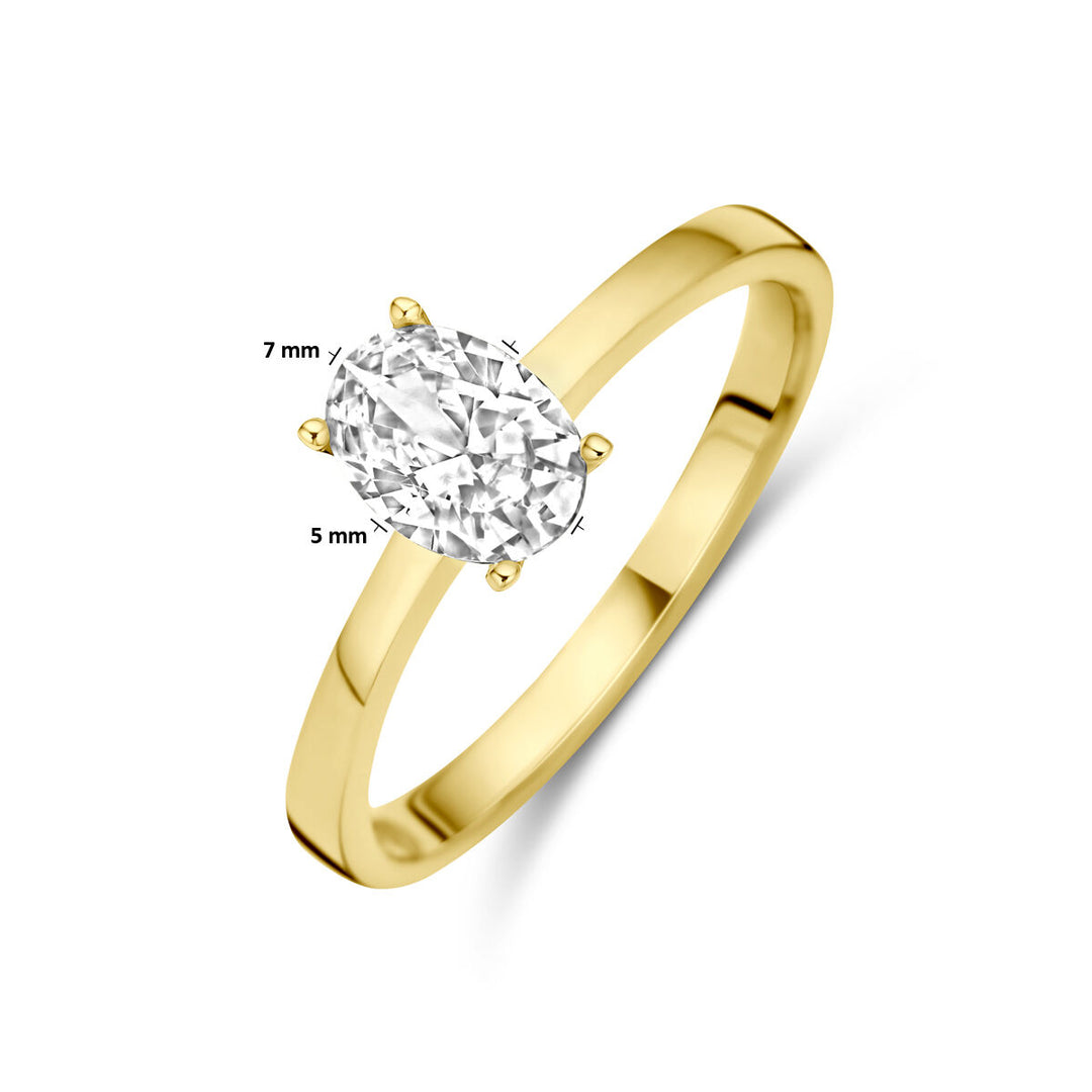 ring zirconia 14K yellow gold