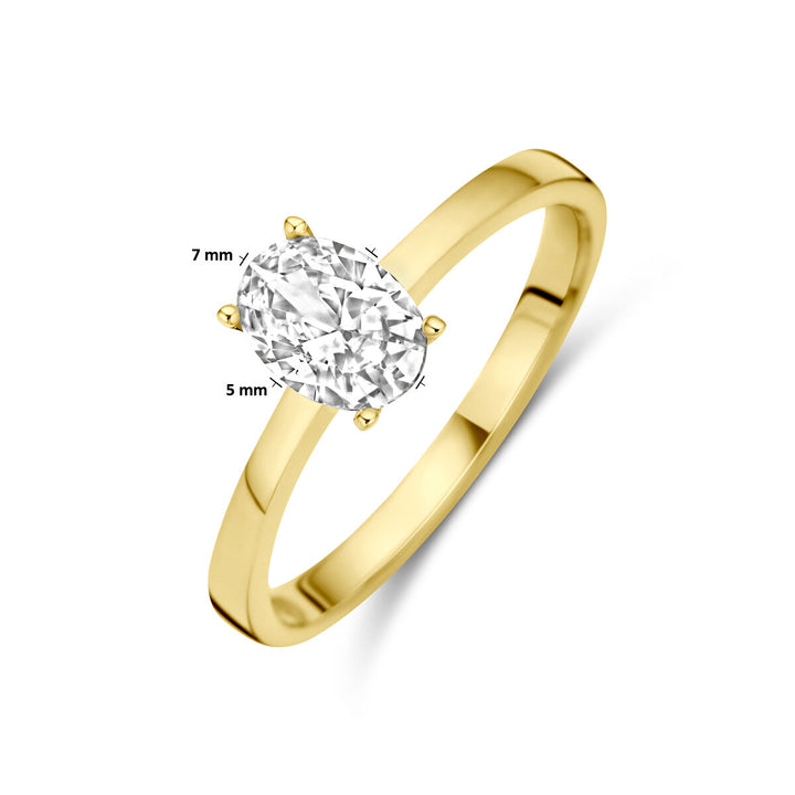 ring zirconia 14K yellow gold