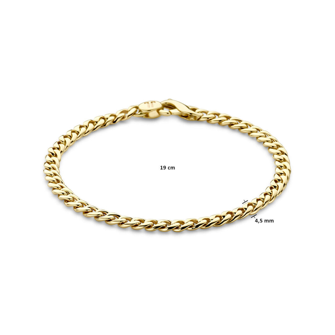 armband gourmette 4,5 mm 19 cm 14K geelgoud