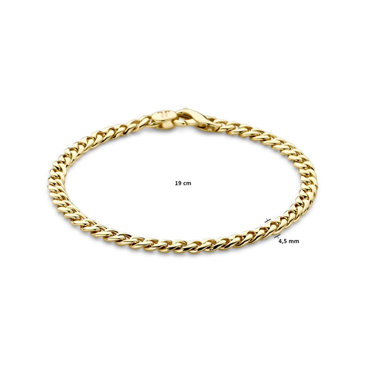 armband gourmette 4,5 mm 19 cm 14K geelgoud