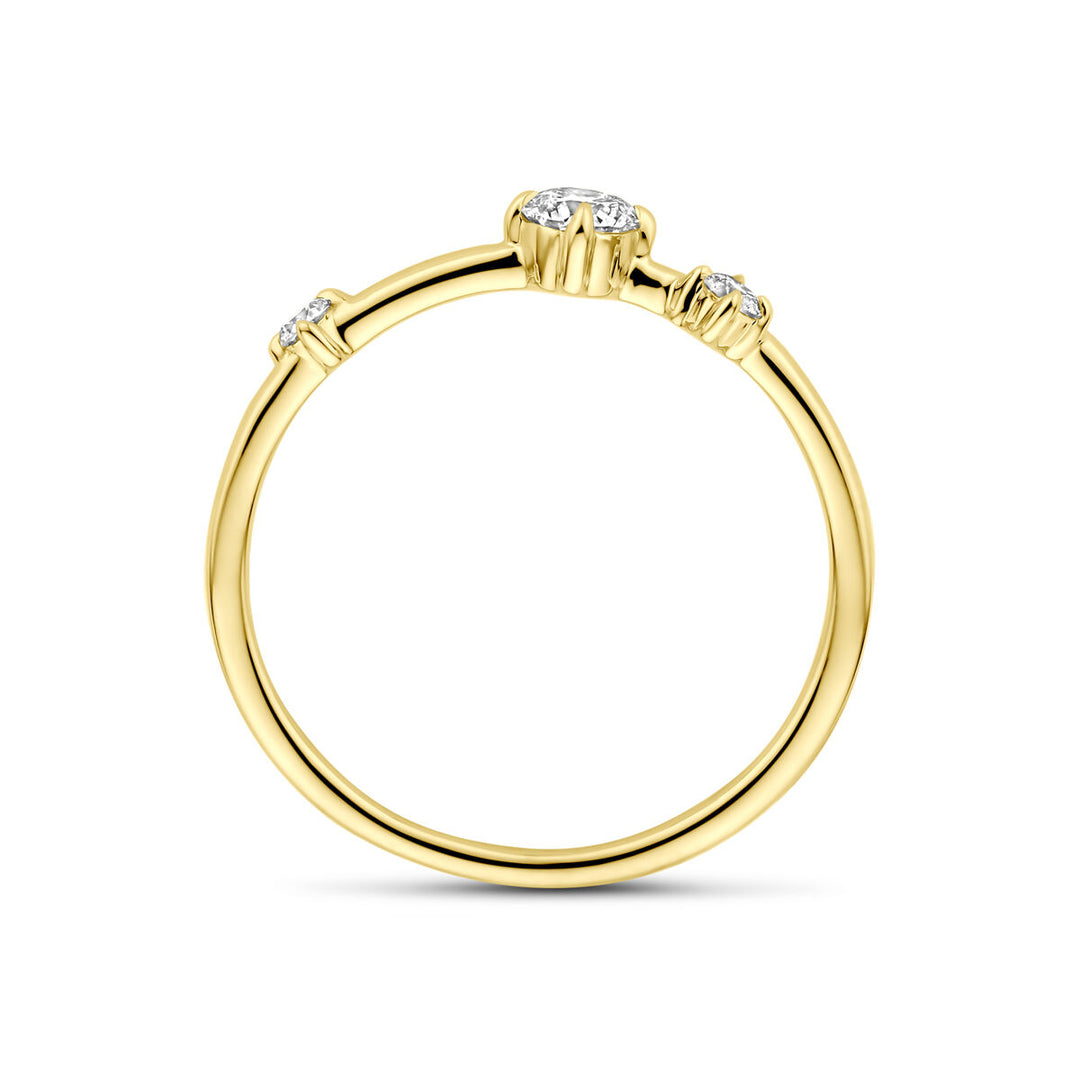 ring lab grown diamant 0.25ct h si 14K geelgoud