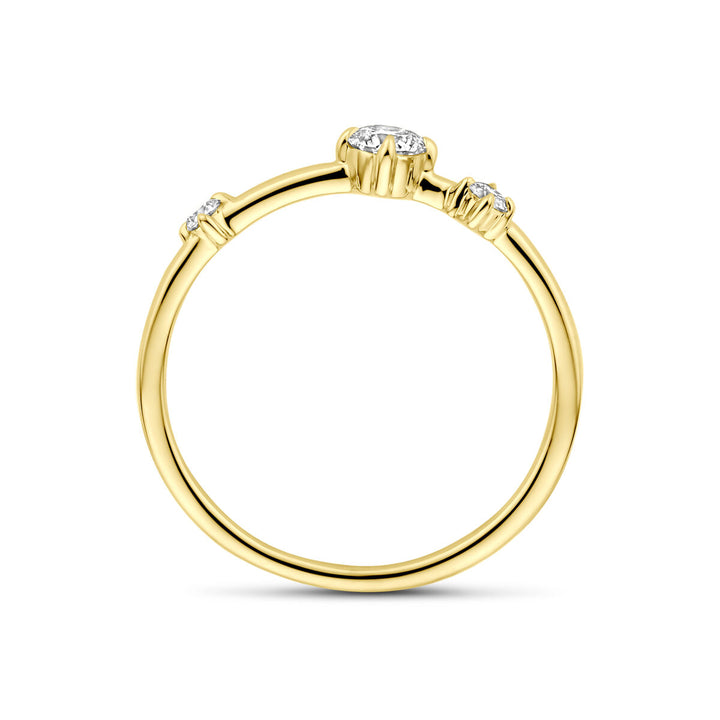 ring lab grown diamant 0.25ct h si 14K geelgoud