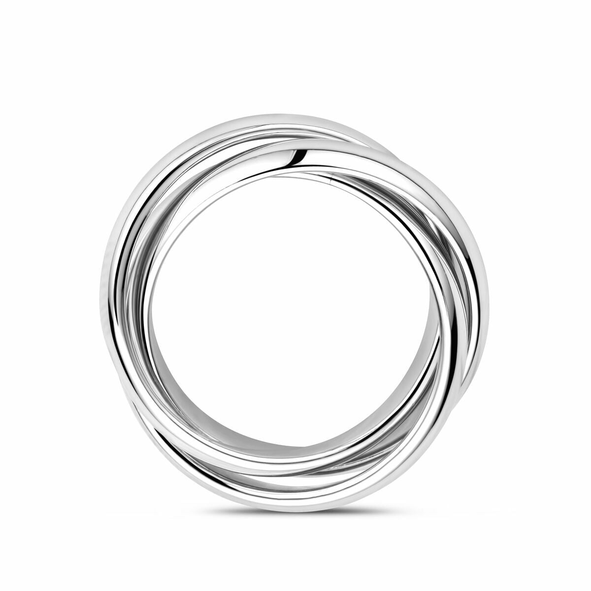 trinity rings silver rhodium plated