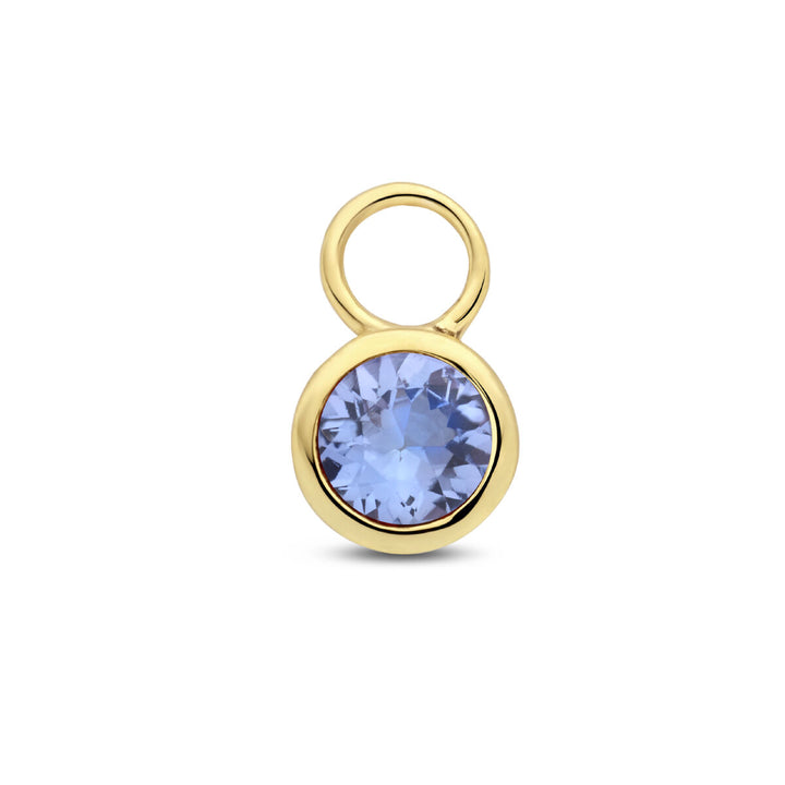 earring pendant tanzanite per piece 14K yellow gold