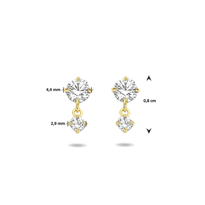 oorhangers zirkonia 14K geelgoud
