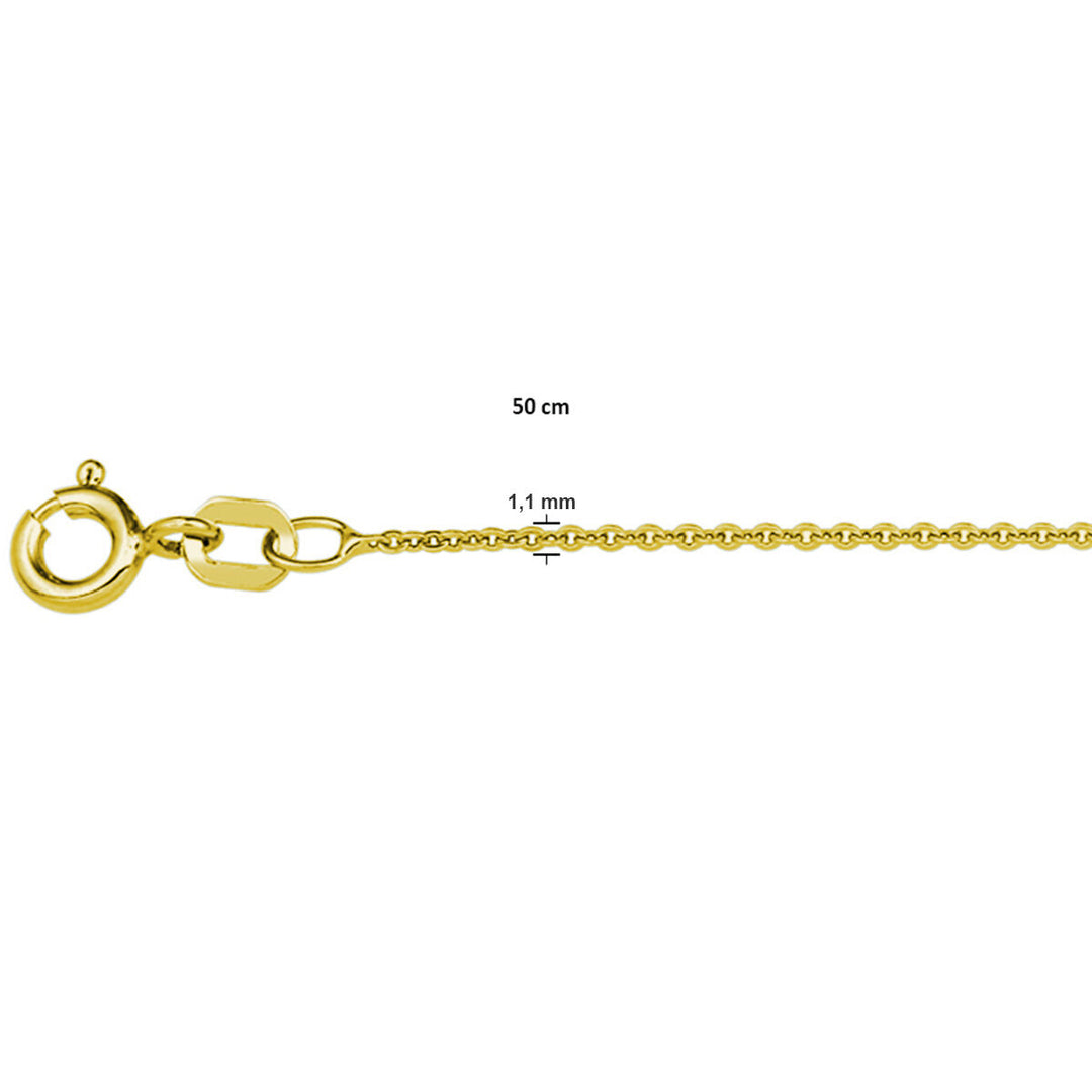 necklace anchor flat 1.1 mm 3 micron silver gold plated (yellow)