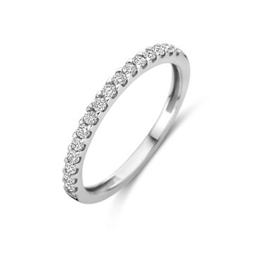 Witte gouden ring bezet met lab-grown diamanten van 0.25 ct in een elegante zetting.
