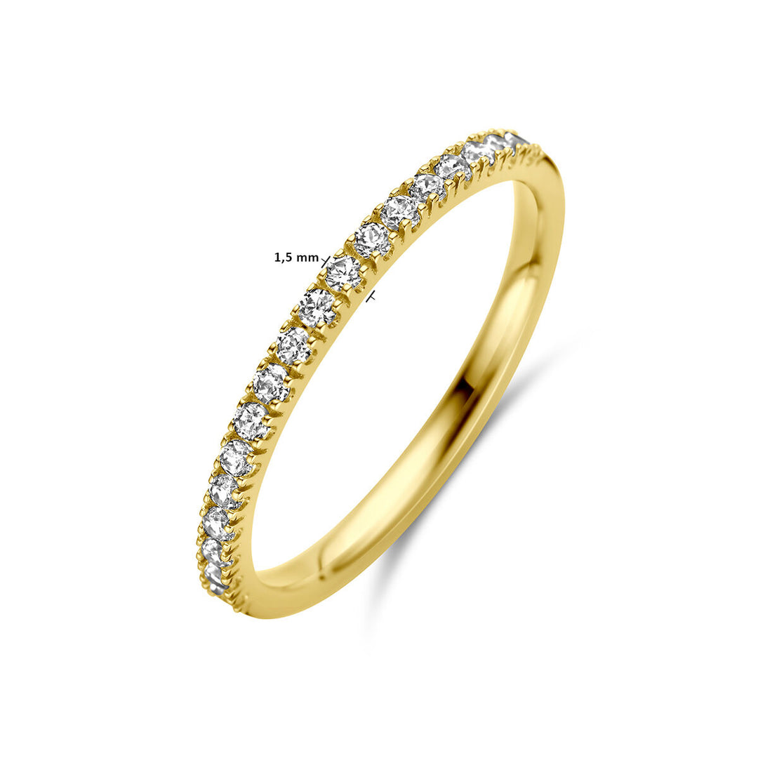 ring with birthstone zirconia April 14K yellow gold