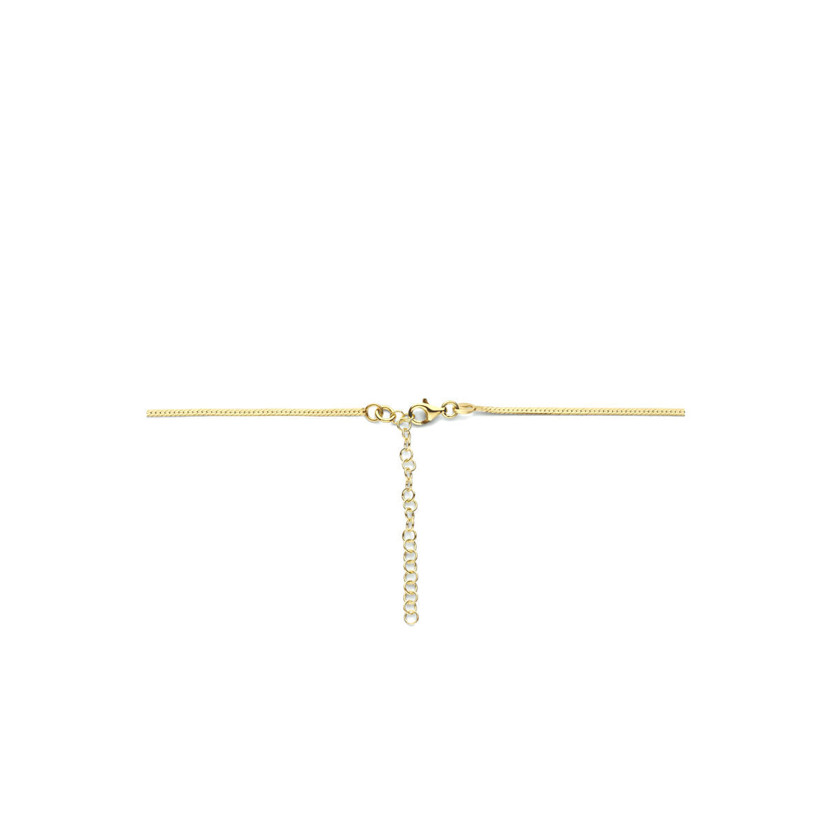collier slang plat 1,7 mm 40 + 5 cm 3 micron zilver verguld (geel)