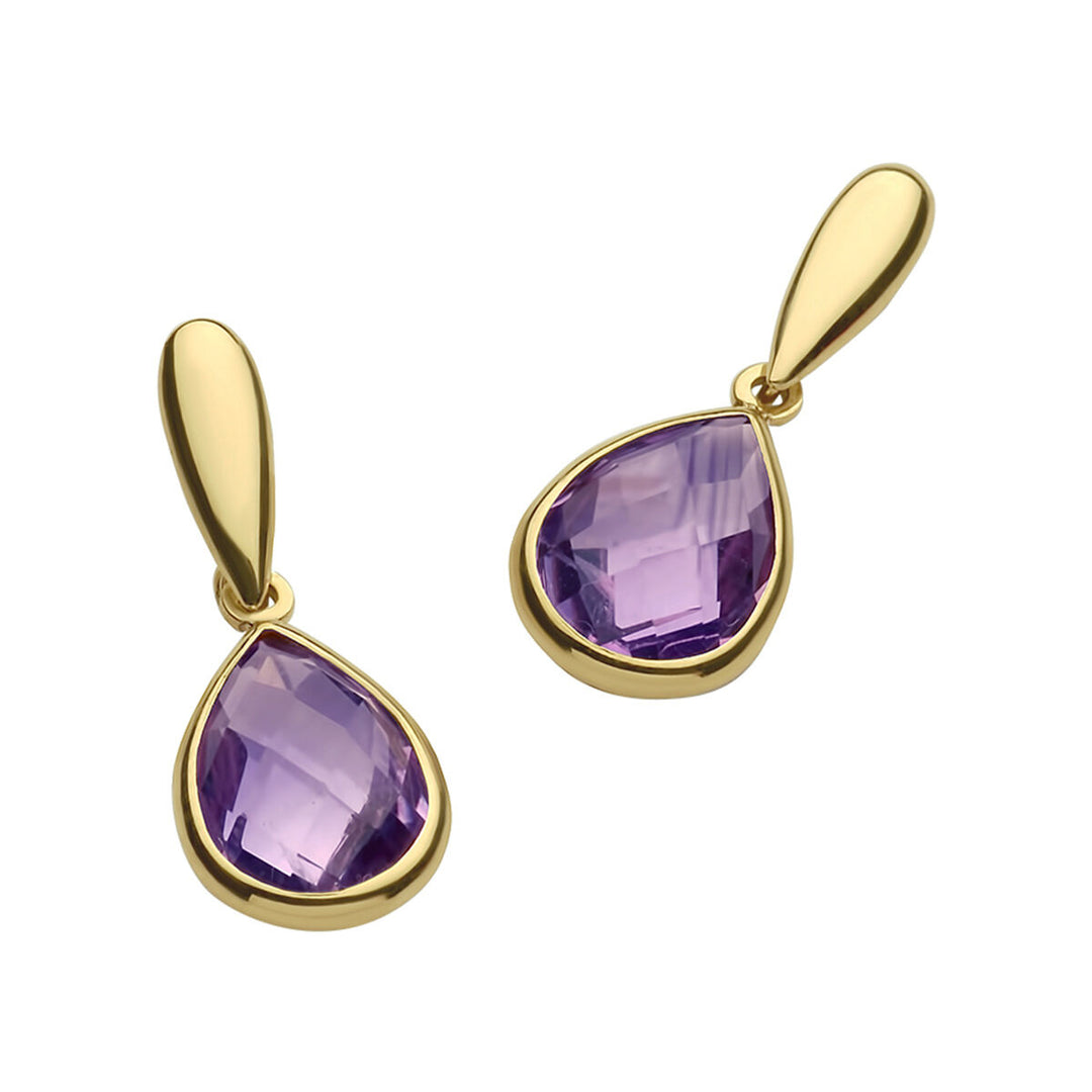 oorhangers amethist 14K geelgoud