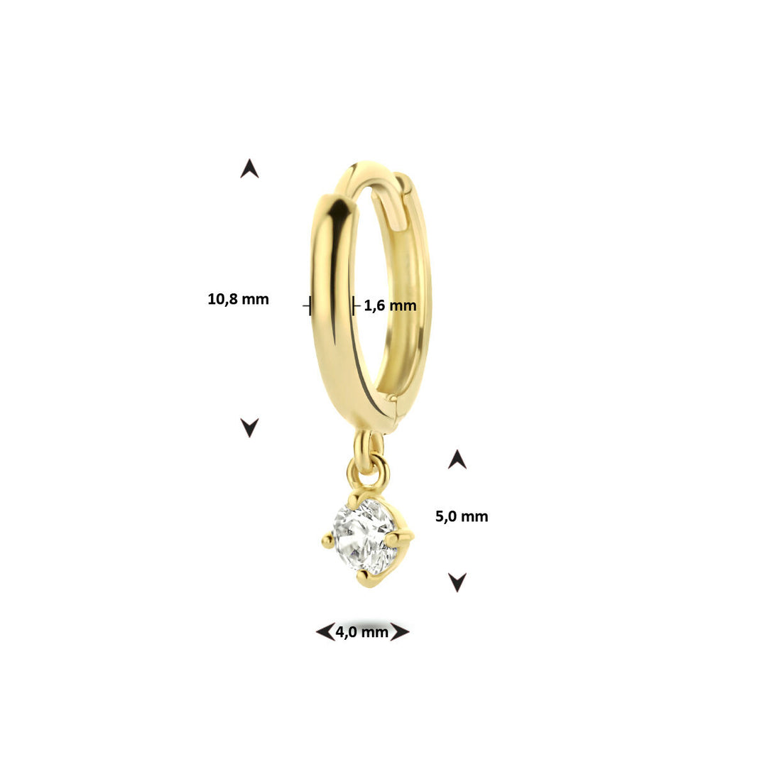 drop earring zirconia per piece 14K yellow gold